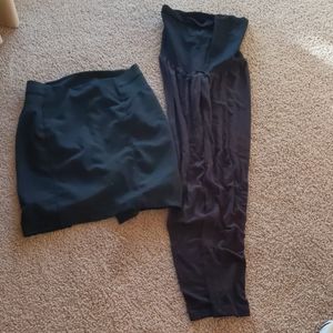 Black maternity skirt and leggings